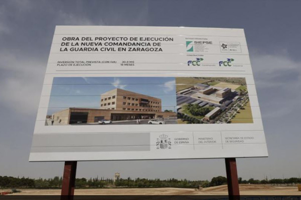 FCC Construcción and FCC Industrial begin construction of the new Civil Guard Command in Zaragoza