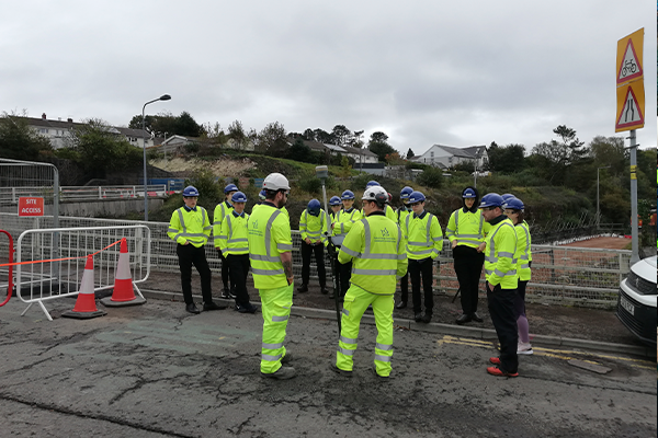The Future Valleys consortium carries out informative visits to the A465 expansion project, with different colleges and local schools