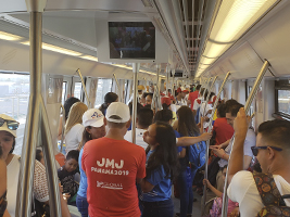 Lines 1 and 2 of the Panama Metro, exceed 2.6 million passengers, during its partial opening for the JMJ
