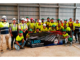 FCC Construcción completes the manufacture of the 1,000th "U" beam for Line 2 of the Panama Metro