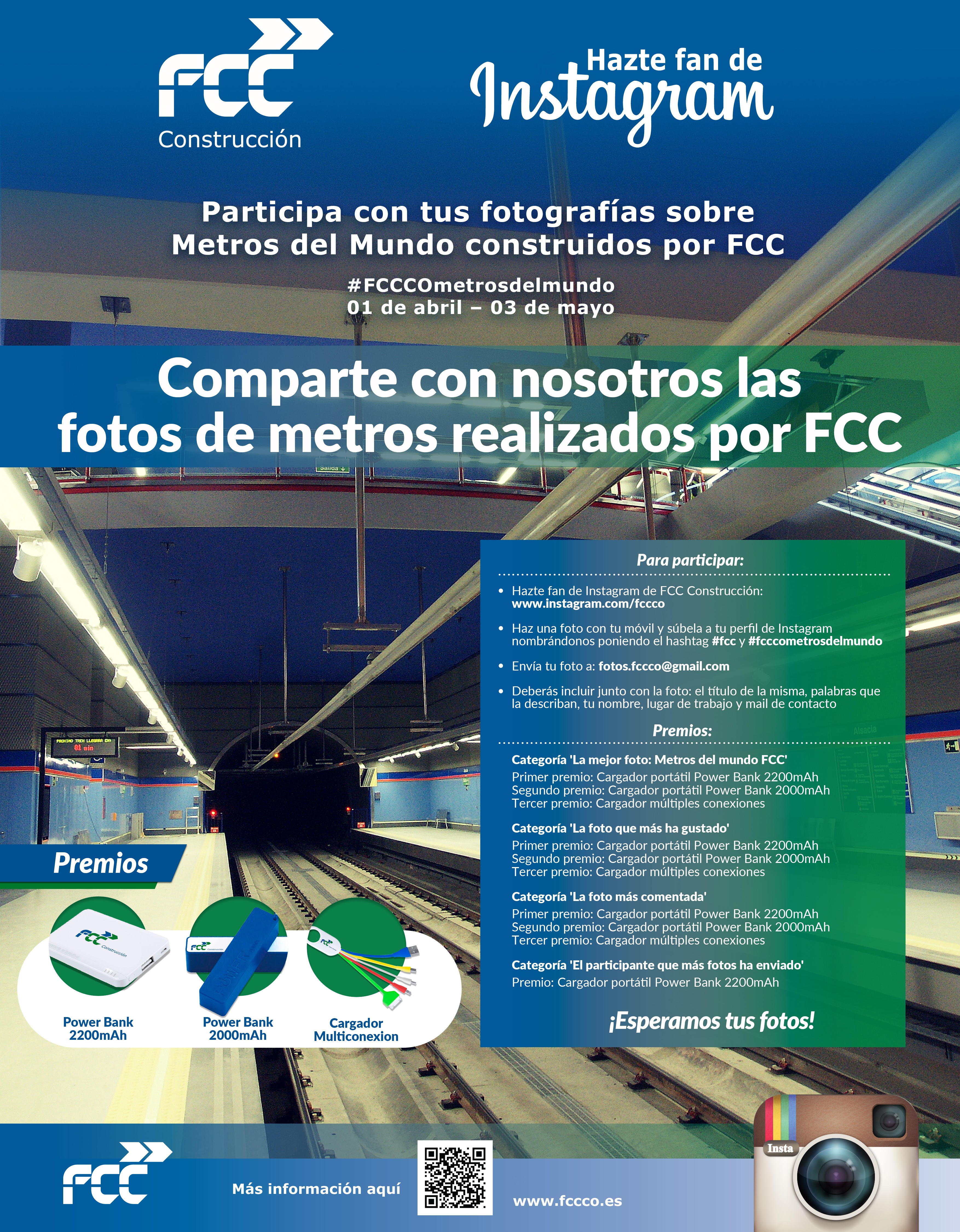 Participa en el nuevo concurso para empleados de FCC Construcción en Instagram: “Metros del mundo”