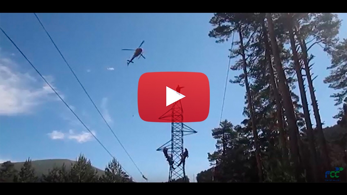FCCCO publica un nuevo vídeo en Youtube que muestra la sustitución de una torre eléctrica en la sierra de Madrid