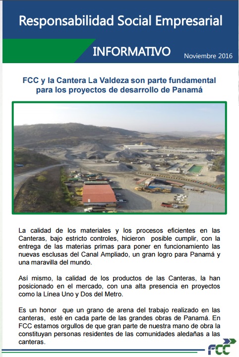 Ya está disponible en la web de FCC Construcción en Panamá el nuevo boletín de La Valdeza