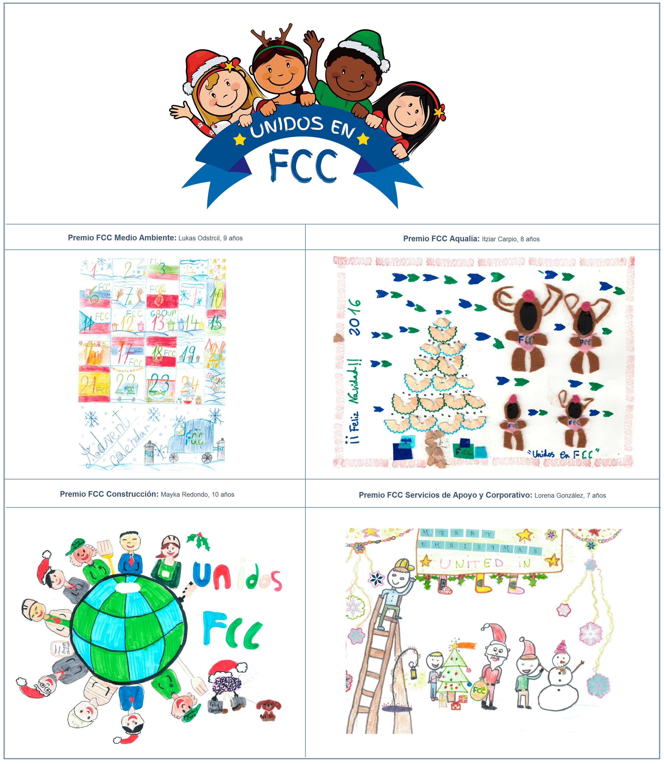 El concurso de dibujo infantil “Unidos en FCC” ya tiene ganadores