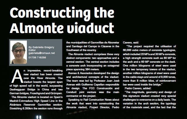 El viaducto de Almonte, construido por FCC, protagonista de la revista Rail Construction Magazine