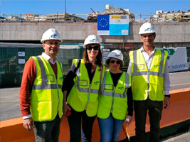 The works of the Port of Santa Cruz de Tenerife, executed by FCC Industrial, receives the visit of the person in charge of European Funds and of the port authority