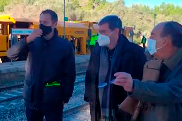 The General Director of ADIF and the President of the Port of Valencia have visited the "Adaptation of the Sagunto-Teruel-Zaragoza Line" works carried out by Convensa