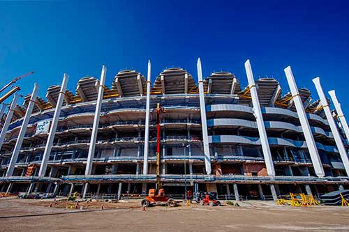 FCC Construcción is making progress on the construction of the main roof structure at NOU MESTALLA